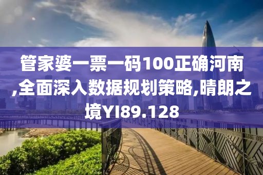 管家婆一票一码100正确河南,全面深入数据规划策略,晴朗之境YI89.128