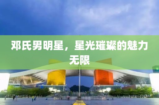 邓氏男明星，星光璀璨的魅力无限