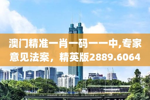 澳门精准一肖一码一一中,专家意见法案，精英版2889.6064