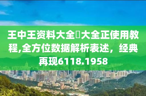 王中王资料大全枓大全正使用教程,全方位数据解析表述，经典再现6118.1958