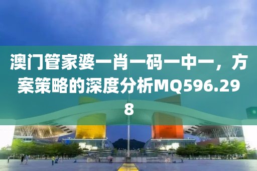 澳门管家婆一肖一码一中一，方案策略的深度分析MQ596.298