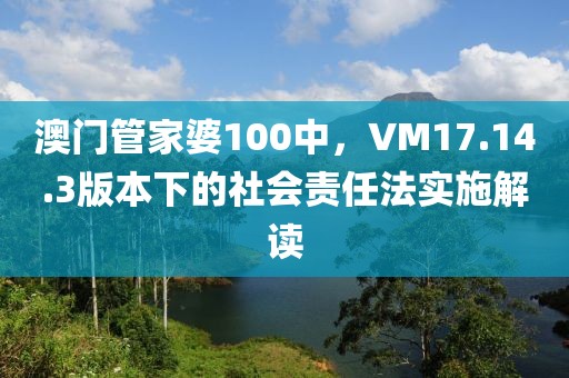 澳门管家婆100中，VM17.14.3版本下的社会责任法实施解读
