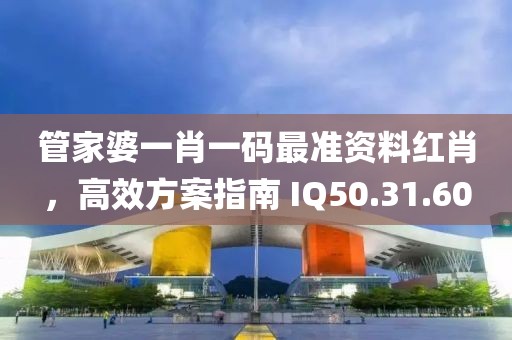 管家婆一肖一码最准资料红肖，高效方案指南 IQ50.31.60