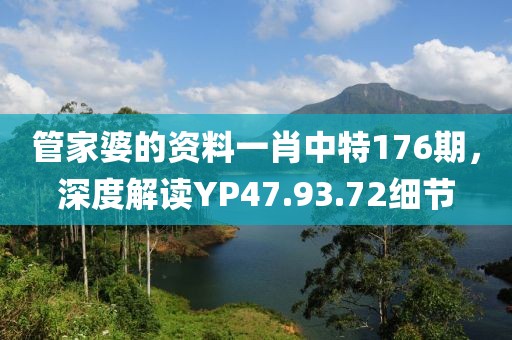 管家婆的资料一肖中特176期，深度解读YP47.93.72细节