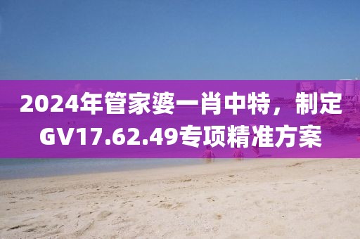 2024年管家婆一肖中特，制定GV17.62.49专项精准方案