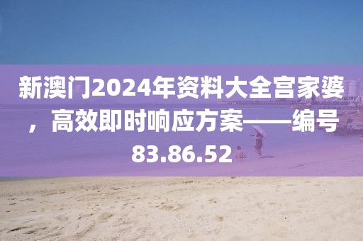新澳门2024年资料大全宫家婆，高效即时响应方案——编号83.86.52