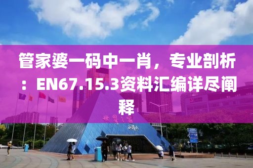 管家婆一码中一肖，专业剖析：EN67.15.3资料汇编详尽阐释