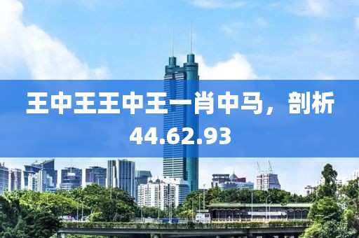 王中王王中王一肖中马，剖析44.62.93