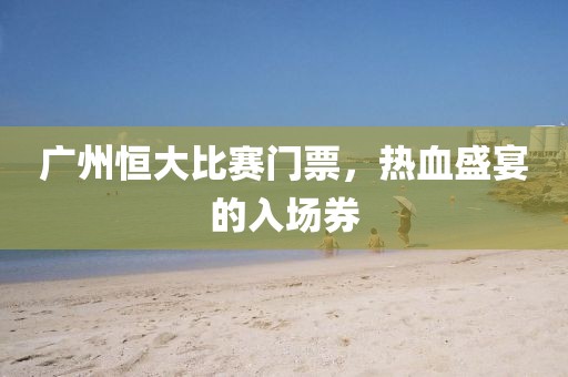 广州恒大比赛门票，热血盛宴的入场券