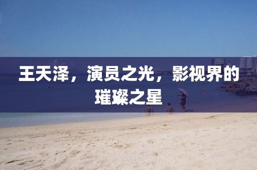王天泽，演员之光，影视界的璀璨之星
