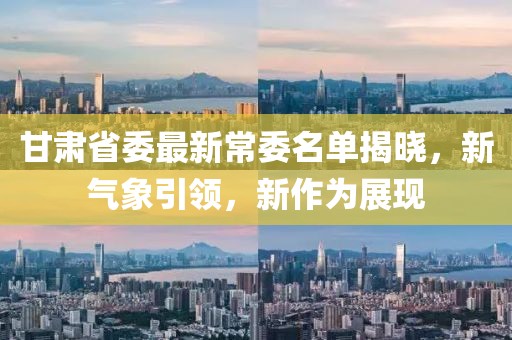 甘肃省委最新常委名单揭晓，新气象引领，新作为展现