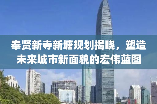 奉贤新寺新塘规划揭晓，塑造未来城市新面貌的宏伟蓝图