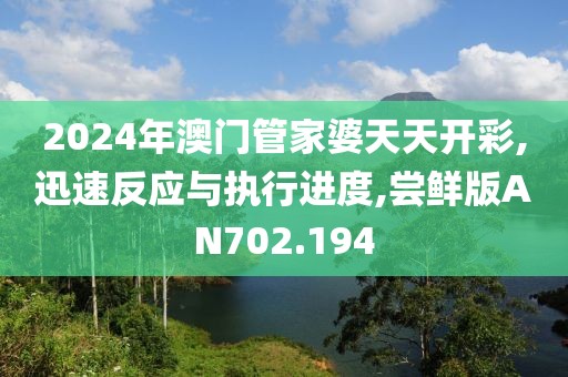 2024年澳门管家婆天天开彩,迅速反应与执行进度,尝鲜版AN702.194