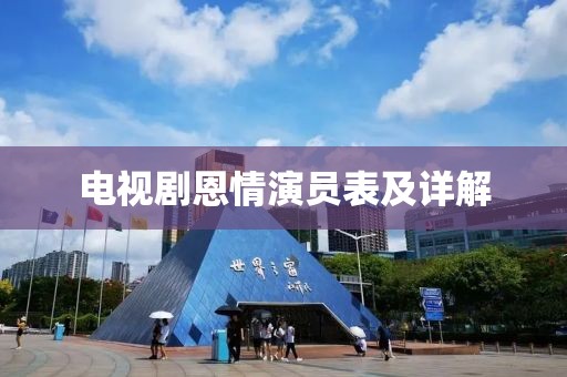 电视剧恩情演员表及详解