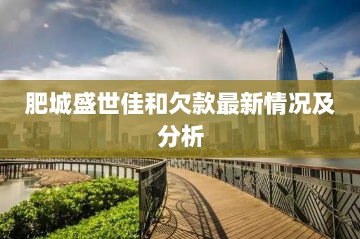 肥城盛世佳和欠款最新情况及分析