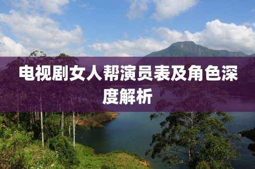电视剧女人帮演员表及角色深度解析